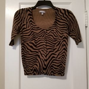 Delia's animal print crop sweater